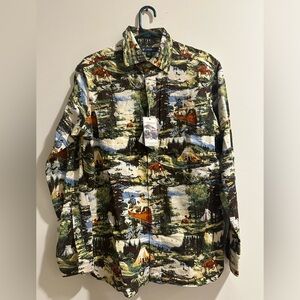 Daniel Cremieux All Over Print Fish Camping Flannel